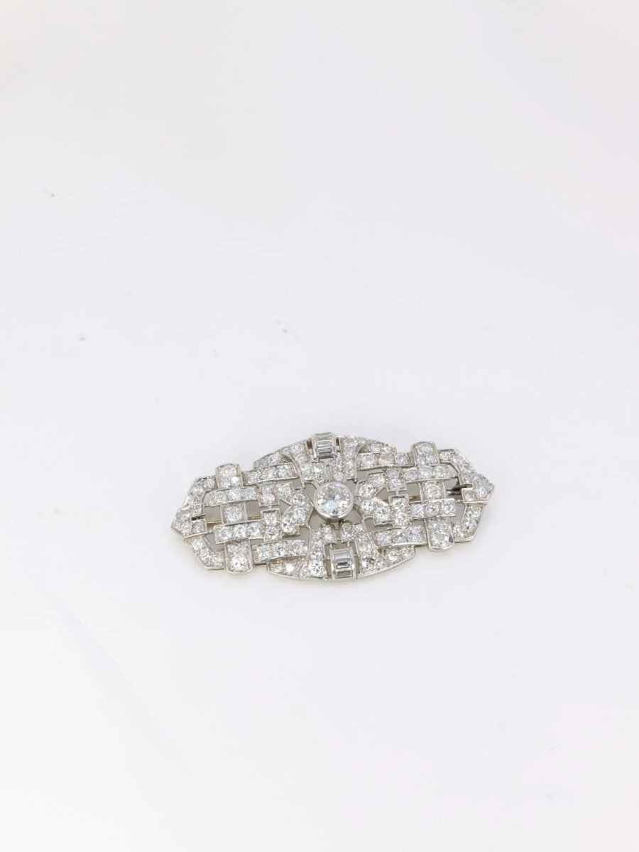 Broche Art Deco diamants 7 ct - Castafiore