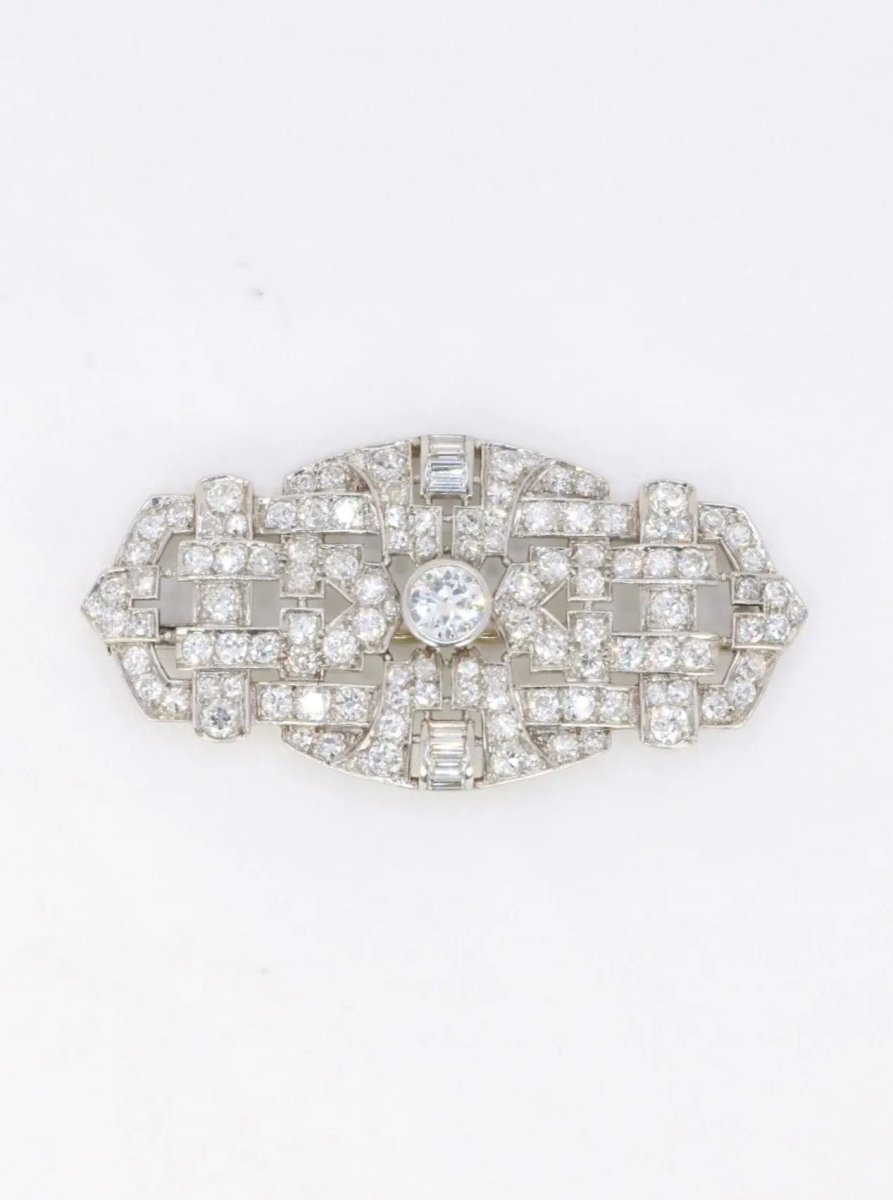 Broche Art Deco diamants 7 ct - Castafiore