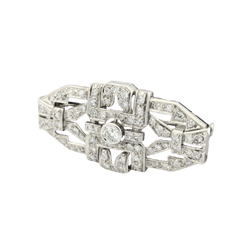 Broche Art Déco en platine et diamants - Castafiore