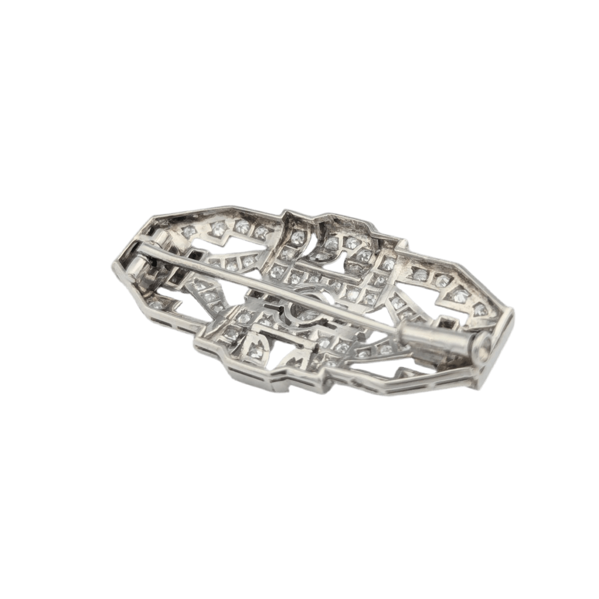 Broche Art Déco en platine et diamants - Castafiore