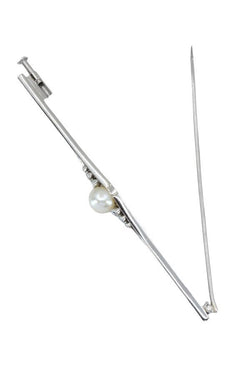 BROCHE ART - DÉCO PERLE ET DIAMANTS - Castafiore