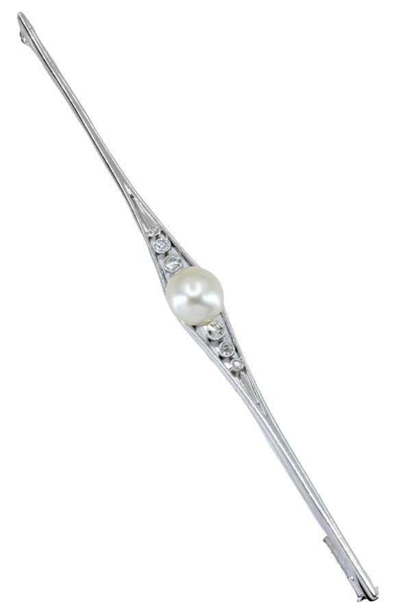 BROCHE ART - DÉCO PERLE ET DIAMANTS - Castafiore
