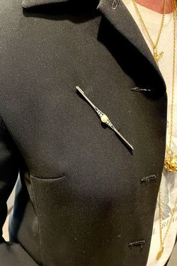 BROCHE ART - DÉCO PERLE ET DIAMANTS - Castafiore