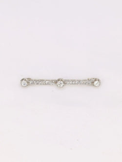 Broche barette Art - Déco diamants taille ancienne - Castafiore