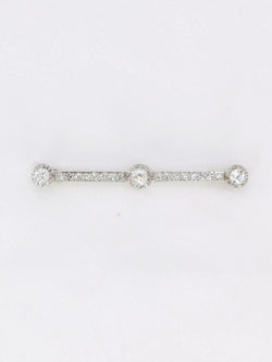 Broche barette Art - Déco diamants taille ancienne - Castafiore