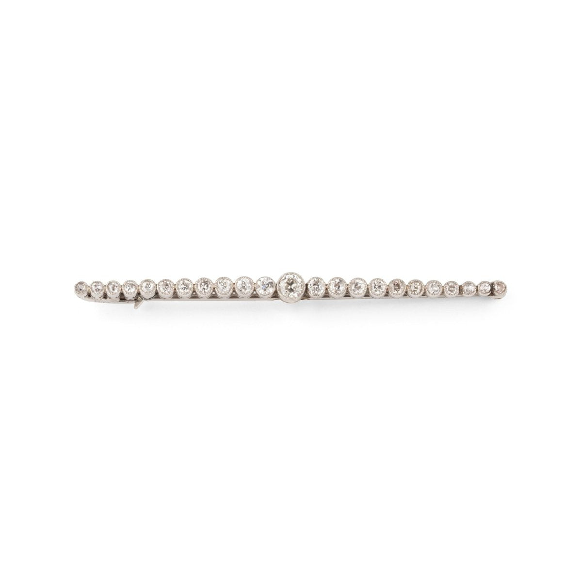 Broche Barette HENRI VEVER en platine et diamants - Castafiore
