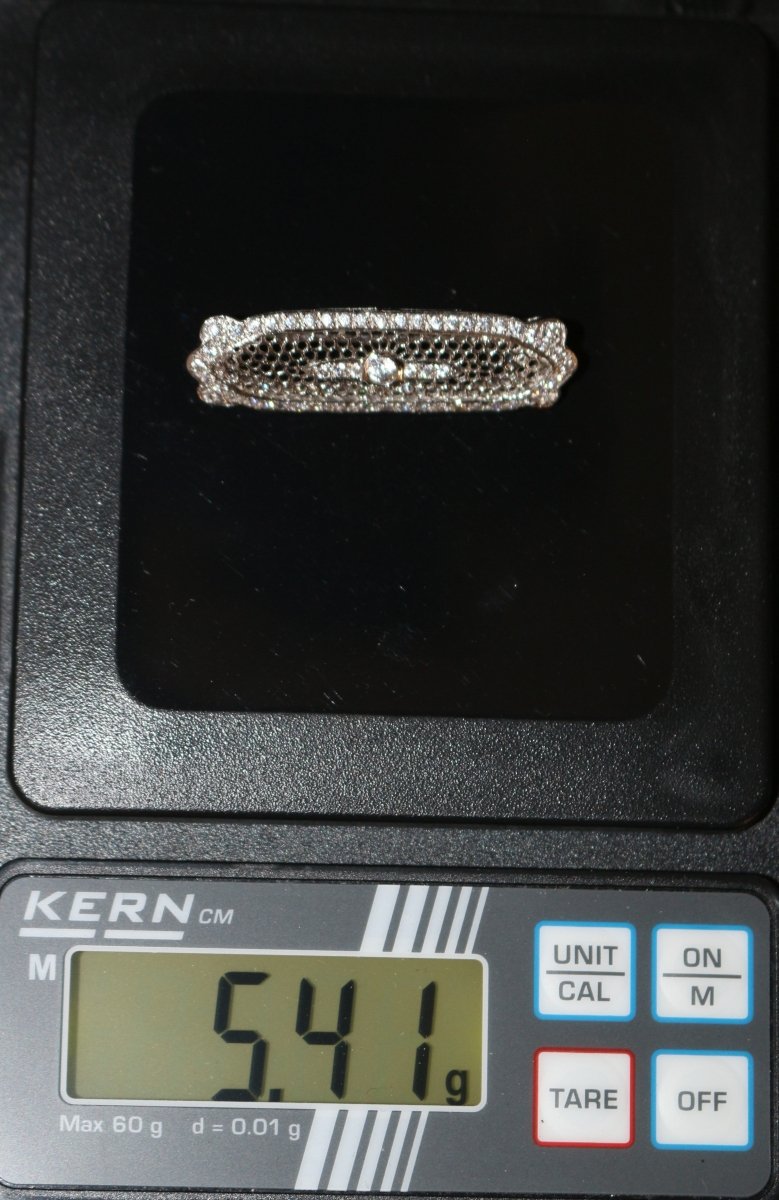 Broche Barrette Art Déco en or blanc et diamant - Castafiore