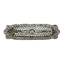 Broche Barrette Art Déco en or blanc et diamant - Castafiore