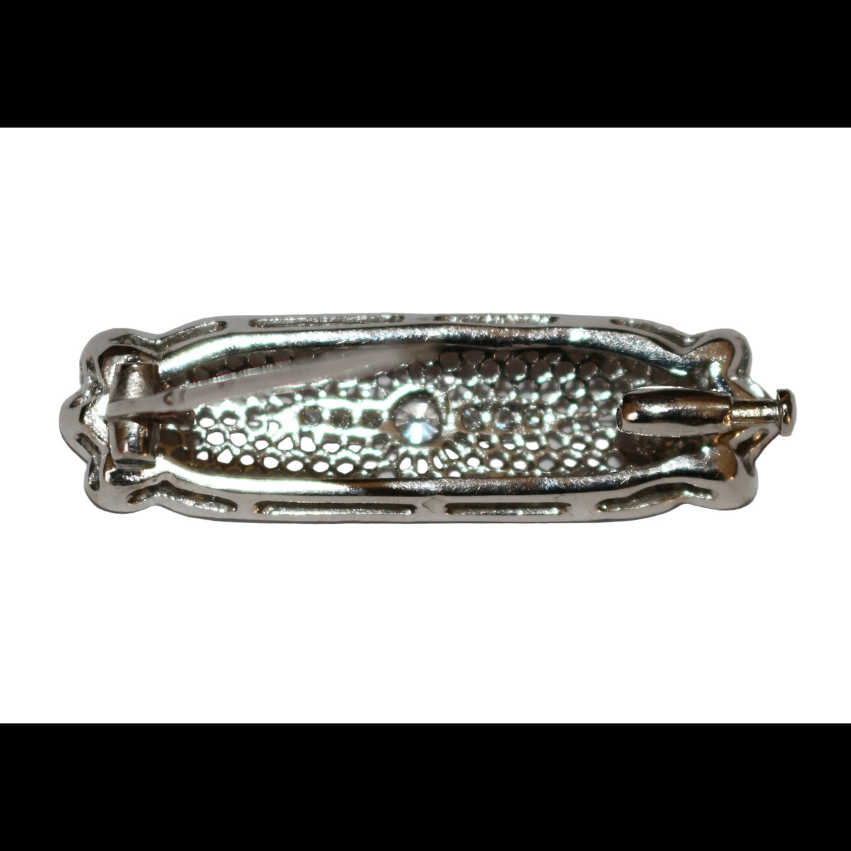 Broche Barrette Art Déco en or blanc et diamant - Castafiore