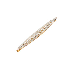 Broche Barrette Art Déco en or jaune, platine et diamants - Castafiore