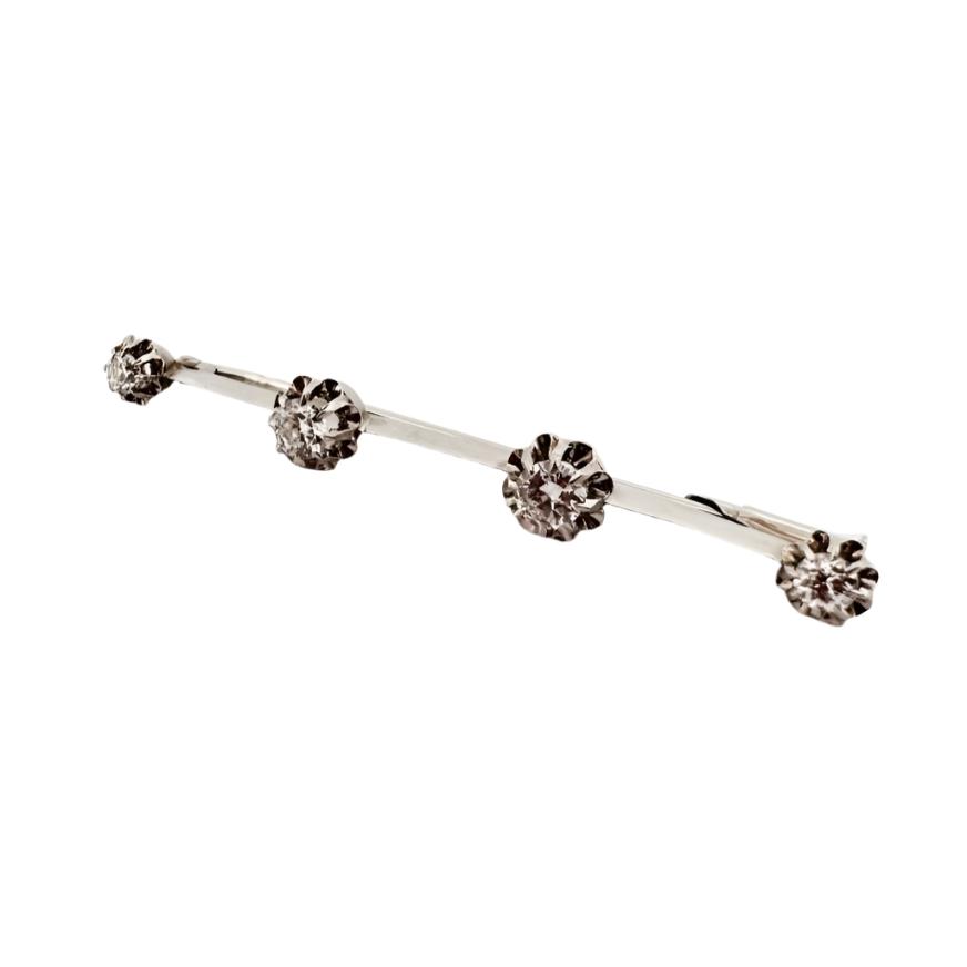 Broche Barrette diamants en platine - Castafiore