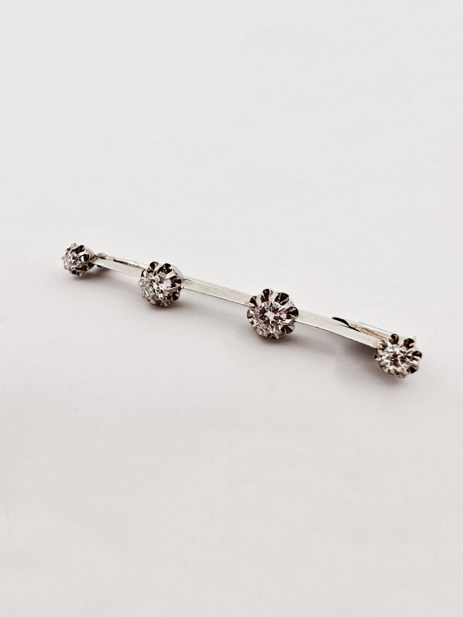 Broche Barrette diamants en platine - Castafiore