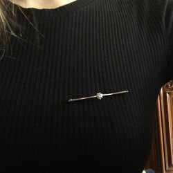 Broche Barrette en or blanc et diamant - Castafiore