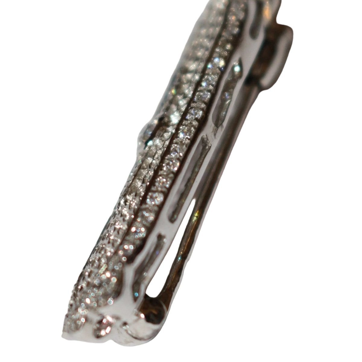 Broche Barrette en or blanc et diamants - Castafiore