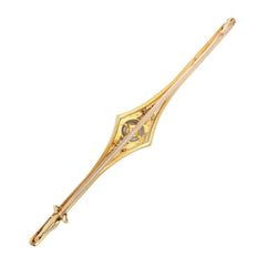 Broche Barrette en or blanc, or jaune, perle et diamants - Castafiore