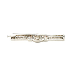 Broche Barrette en or blanc, perle et diamants - Castafiore
