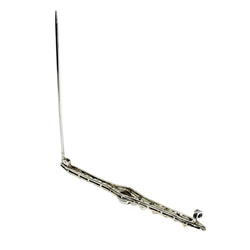 Broche Barrette en or blanc, perles, et diamants - Castafiore