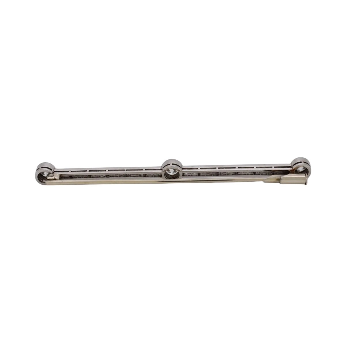 Broche Barrette en or blanc, platine et diamants - Castafiore