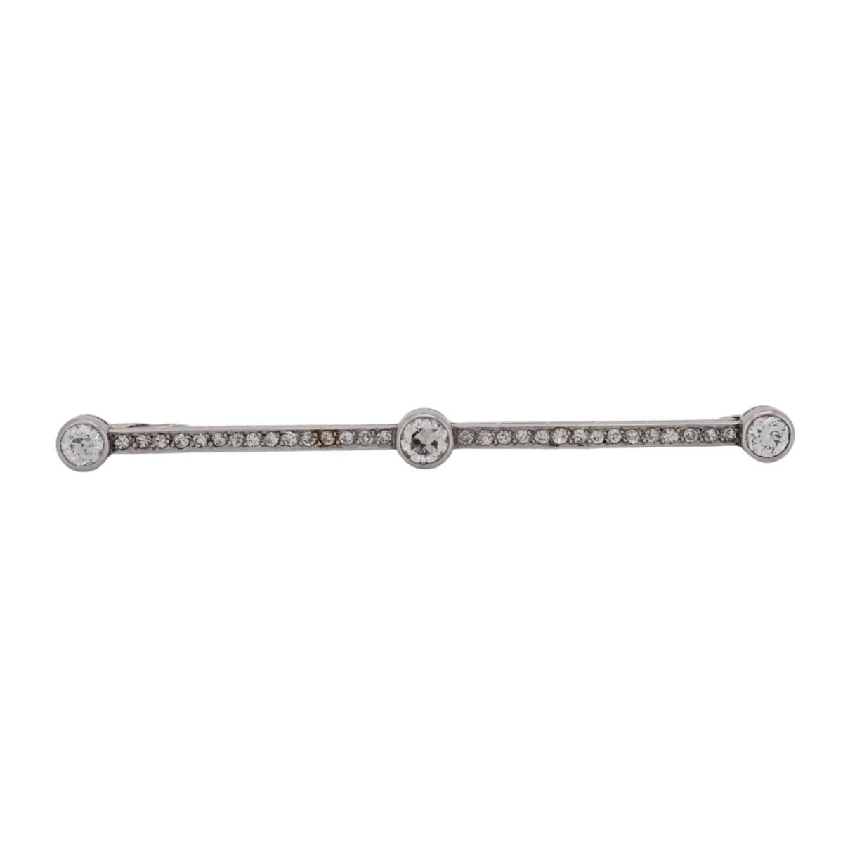 Broche Barrette en or blanc, platine et diamants - Castafiore