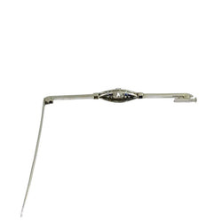 Broche Barrette en or blanc, saphirs et diamants - Castafiore