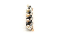Broche Barrette en or jaune, argent, perles et diamants - Castafiore