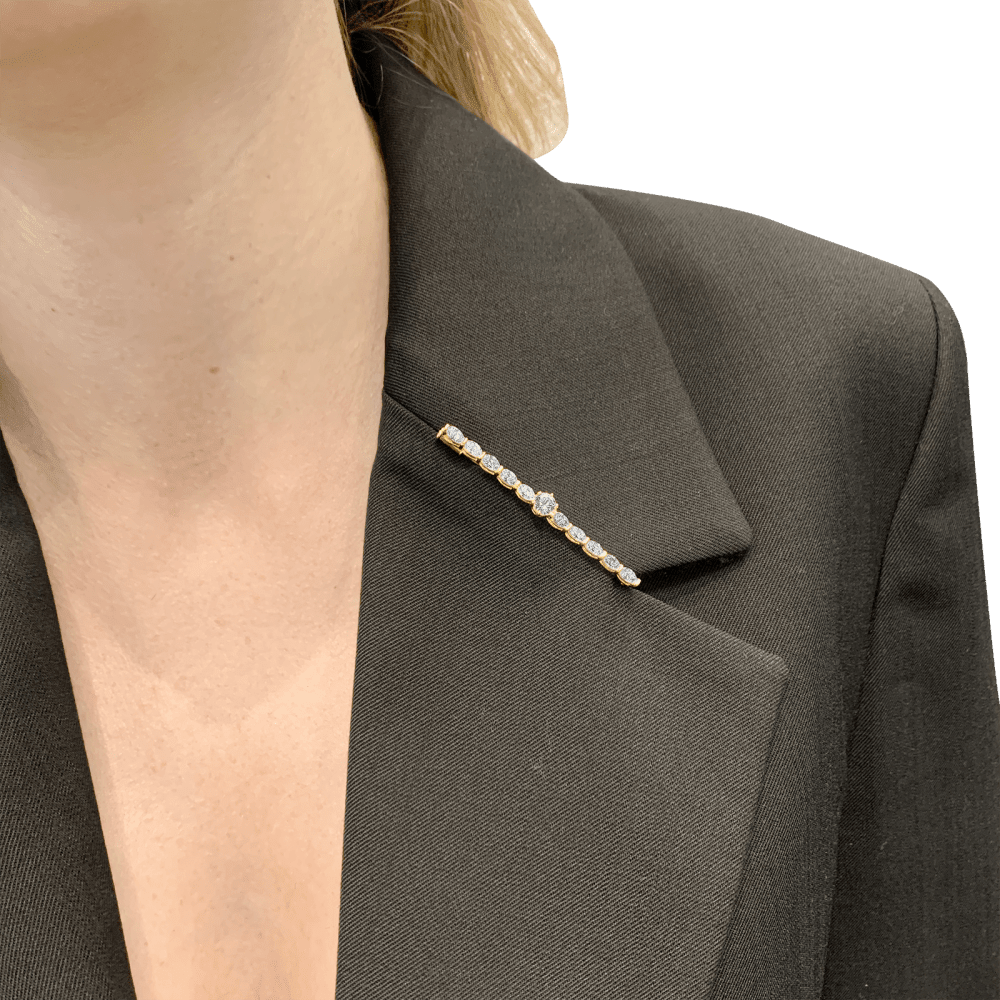 Broche Barrette en or jaune et diamants - Castafiore