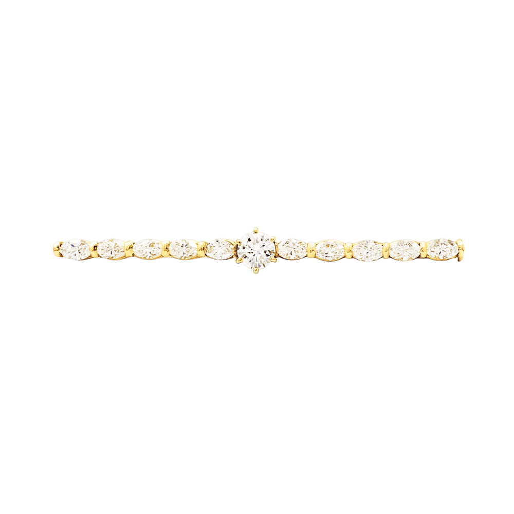 Broche Barrette en or jaune et diamants - Castafiore