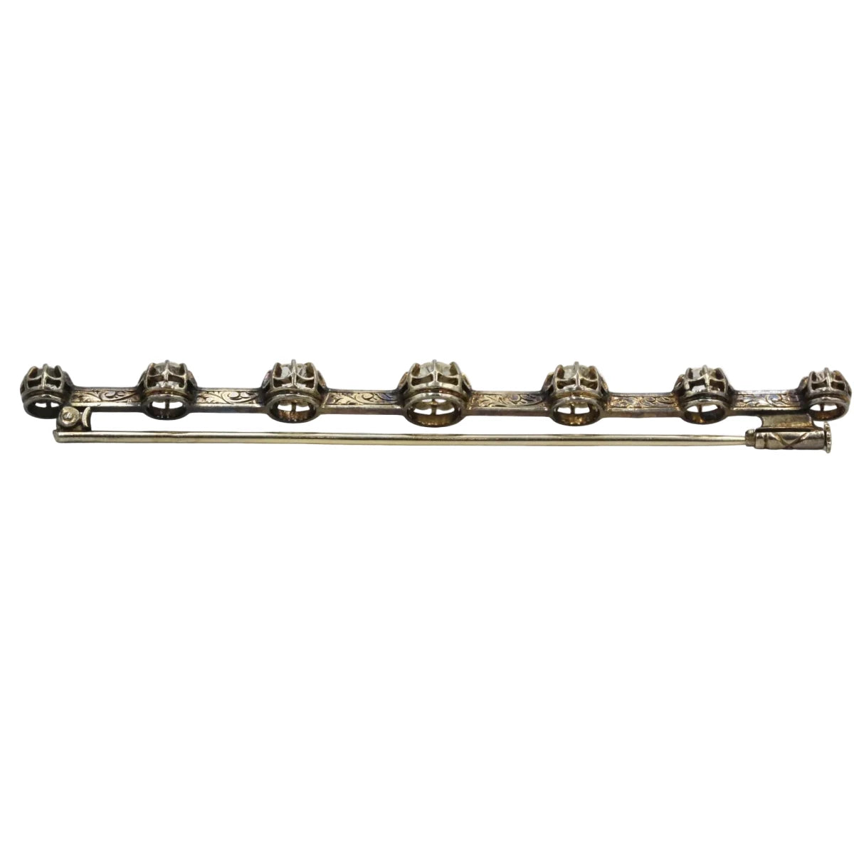 Broche Barrette en or jaune et diamants - Castafiore