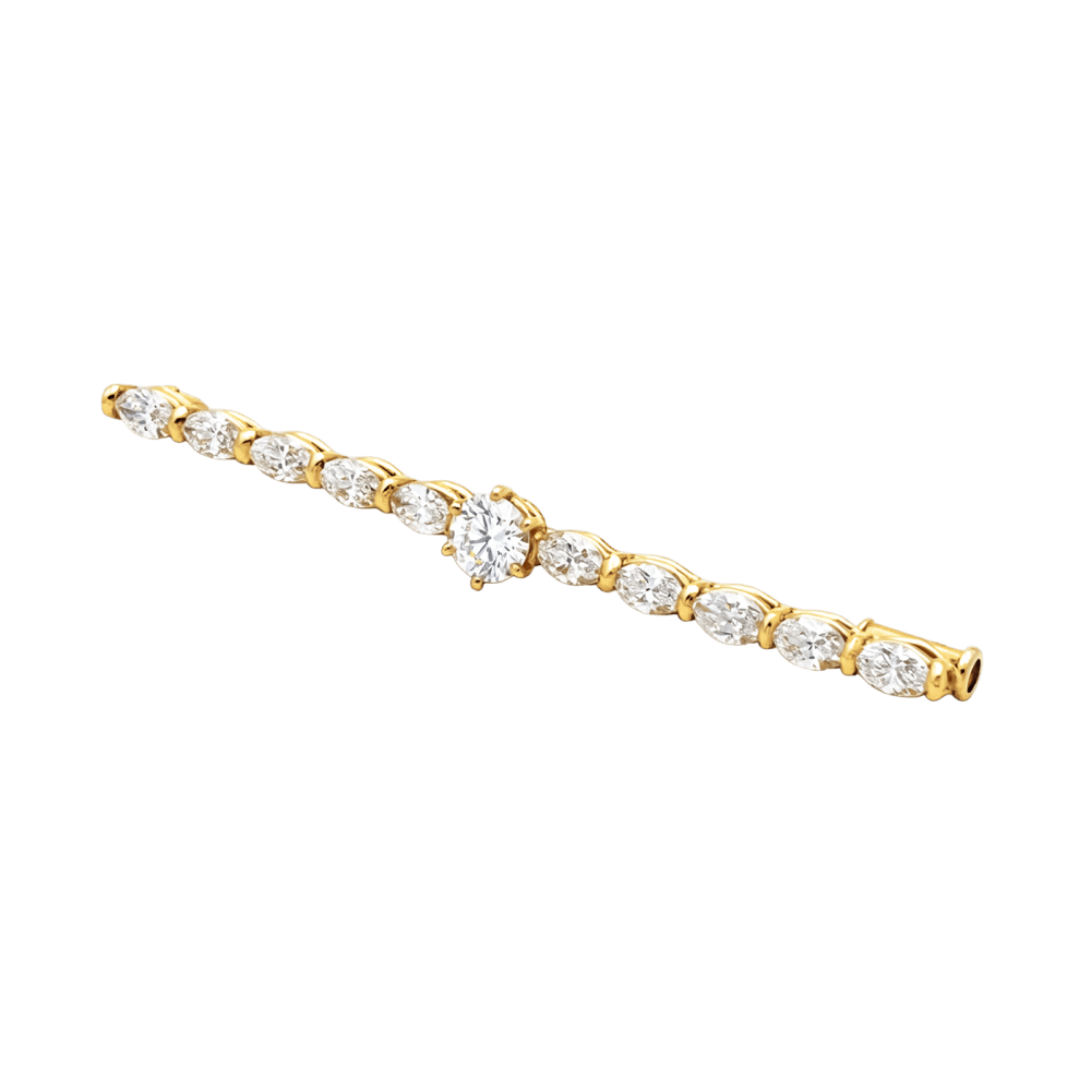 Broche Barrette en or jaune et diamants - Castafiore