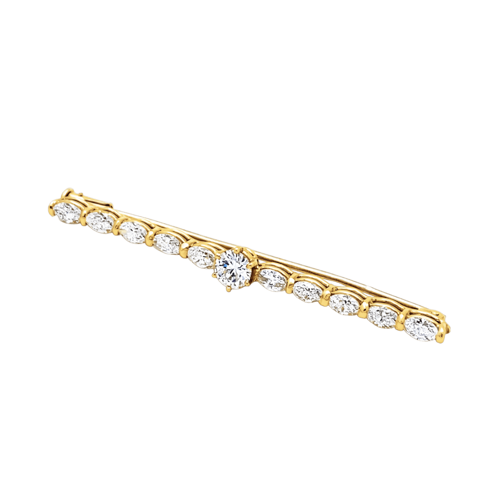 Broche Barrette en or jaune et diamants - Castafiore