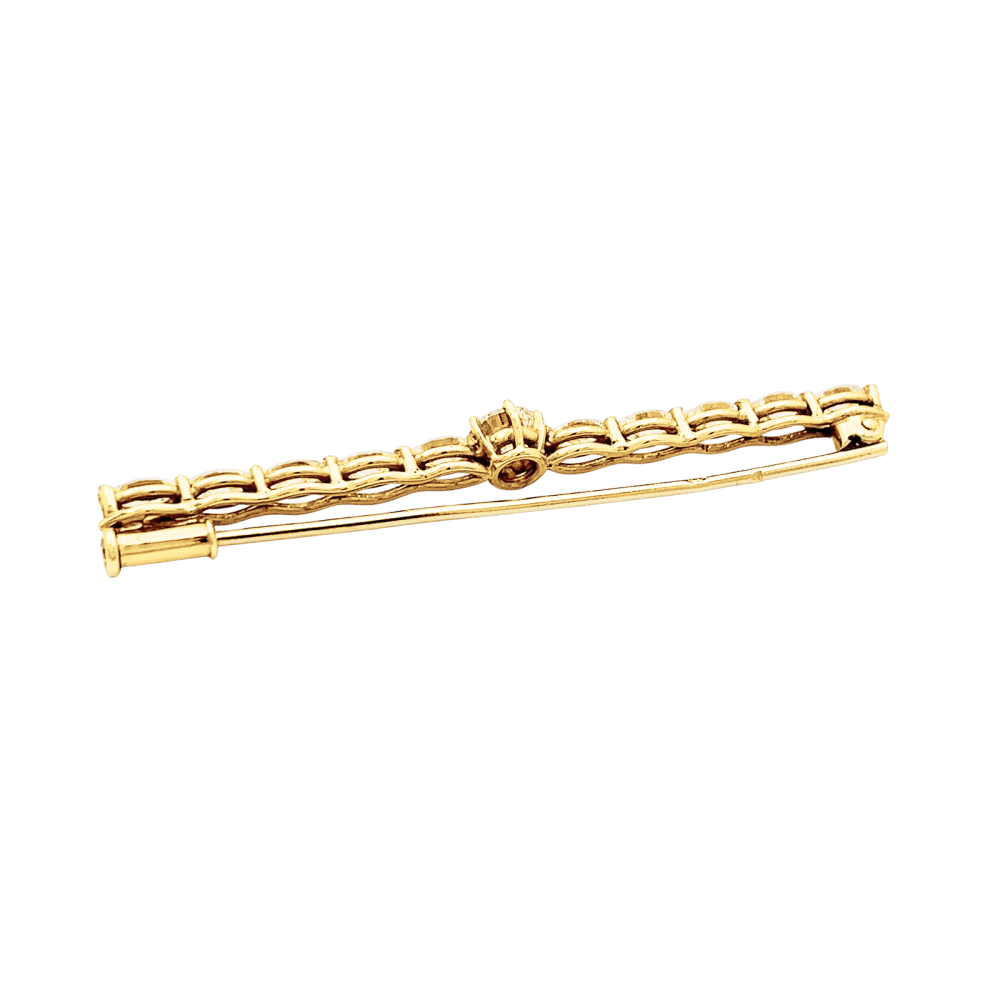Broche Barrette en or jaune et diamants - Castafiore