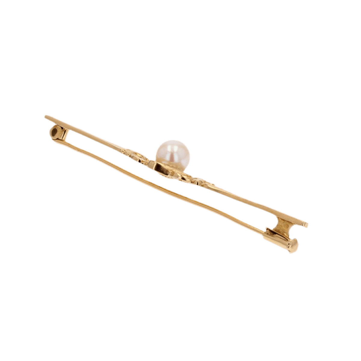 Broche Barrette en or jaune et perle - Castafiore