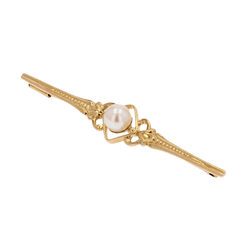 Broche Barrette en or jaune et perle - Castafiore