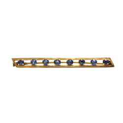 Broche Barrette en or jaune et saphirs - Castafiore