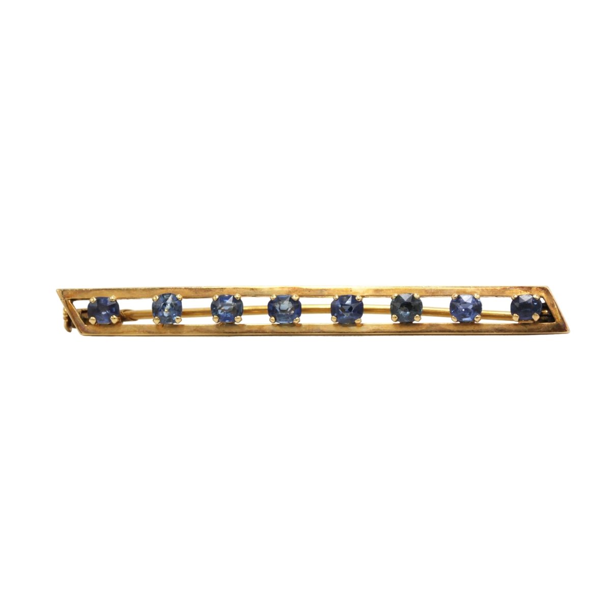 Broche Barrette en or jaune et saphirs - Castafiore