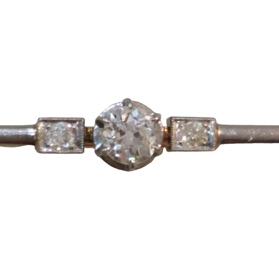 Broche Barrette en or jaune, or blanc, et diamants - Castafiore