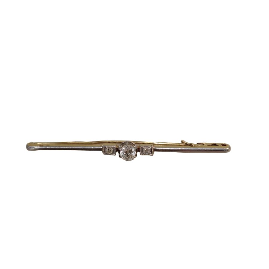 Broche Barrette en or jaune, or blanc, et diamants - Castafiore