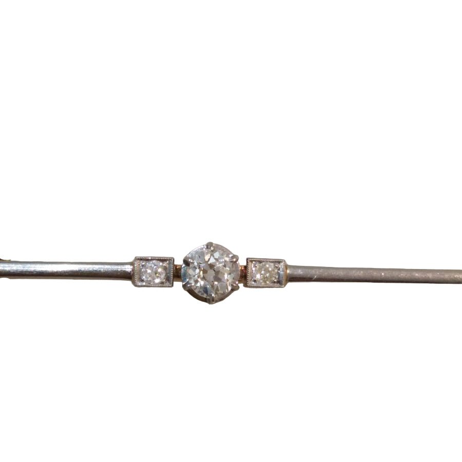 Broche Barrette en or jaune, or blanc, et diamants - Castafiore