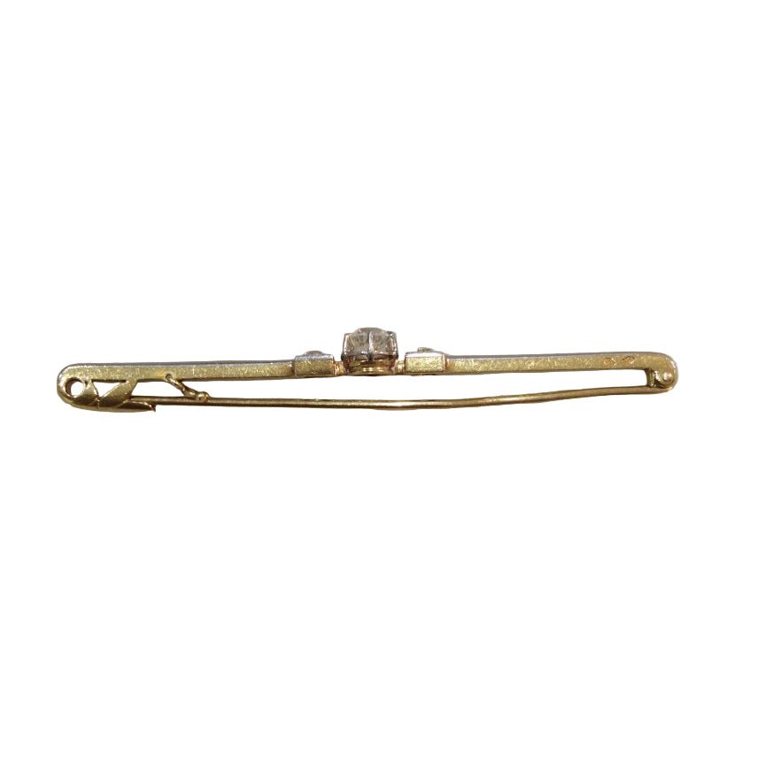 Broche Barrette en or jaune, or blanc, et diamants - Castafiore