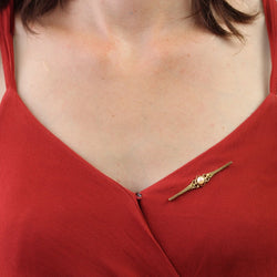 Broche barrette en or jaune perle de culture - Castafiore