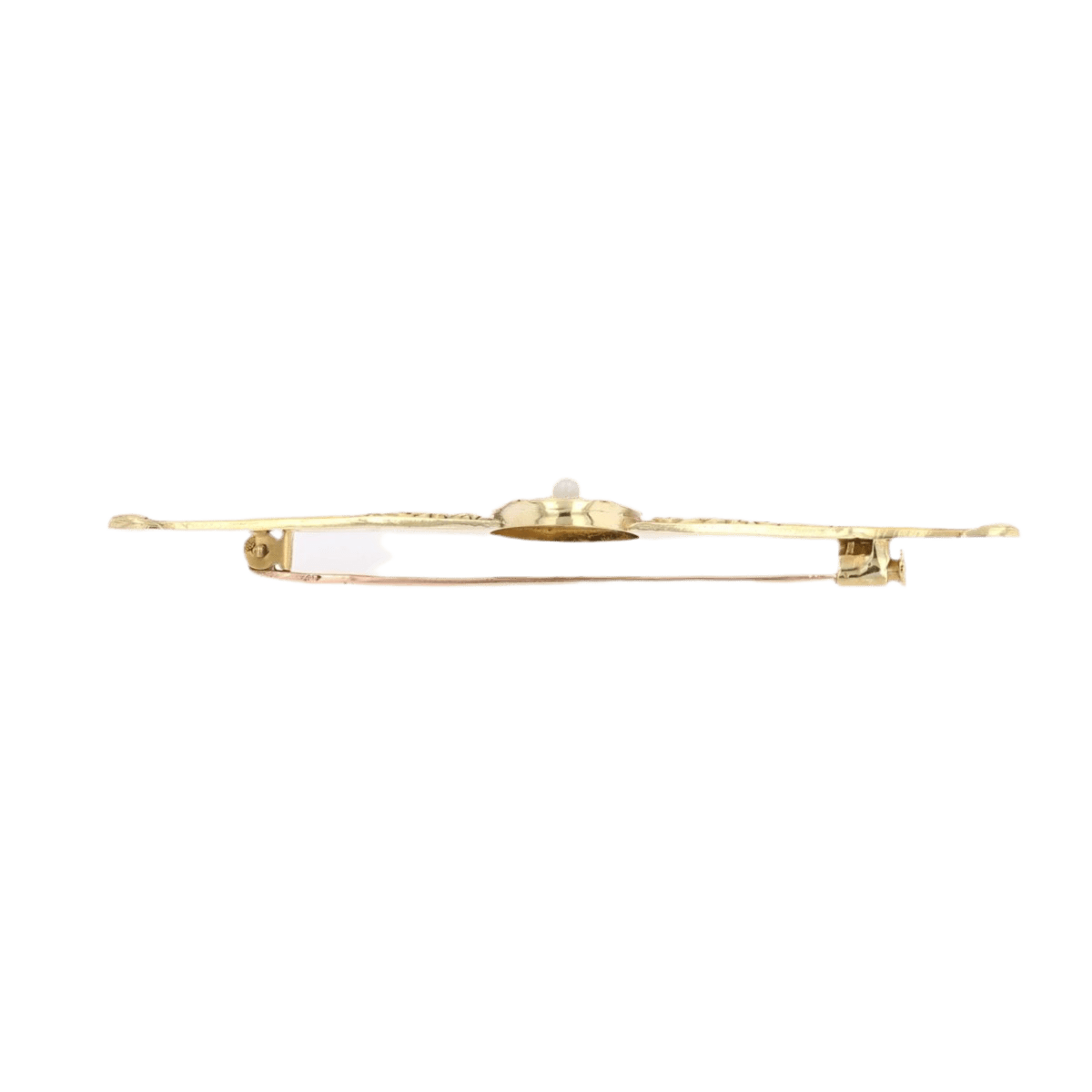 Broche Barrette en or jaune, perle et diamants - Castafiore