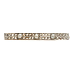 Broche Barrette en or jaune, perles et diamants - Castafiore