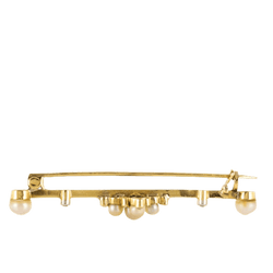 Broche Barrette en or jaune, perles et diamants - Castafiore