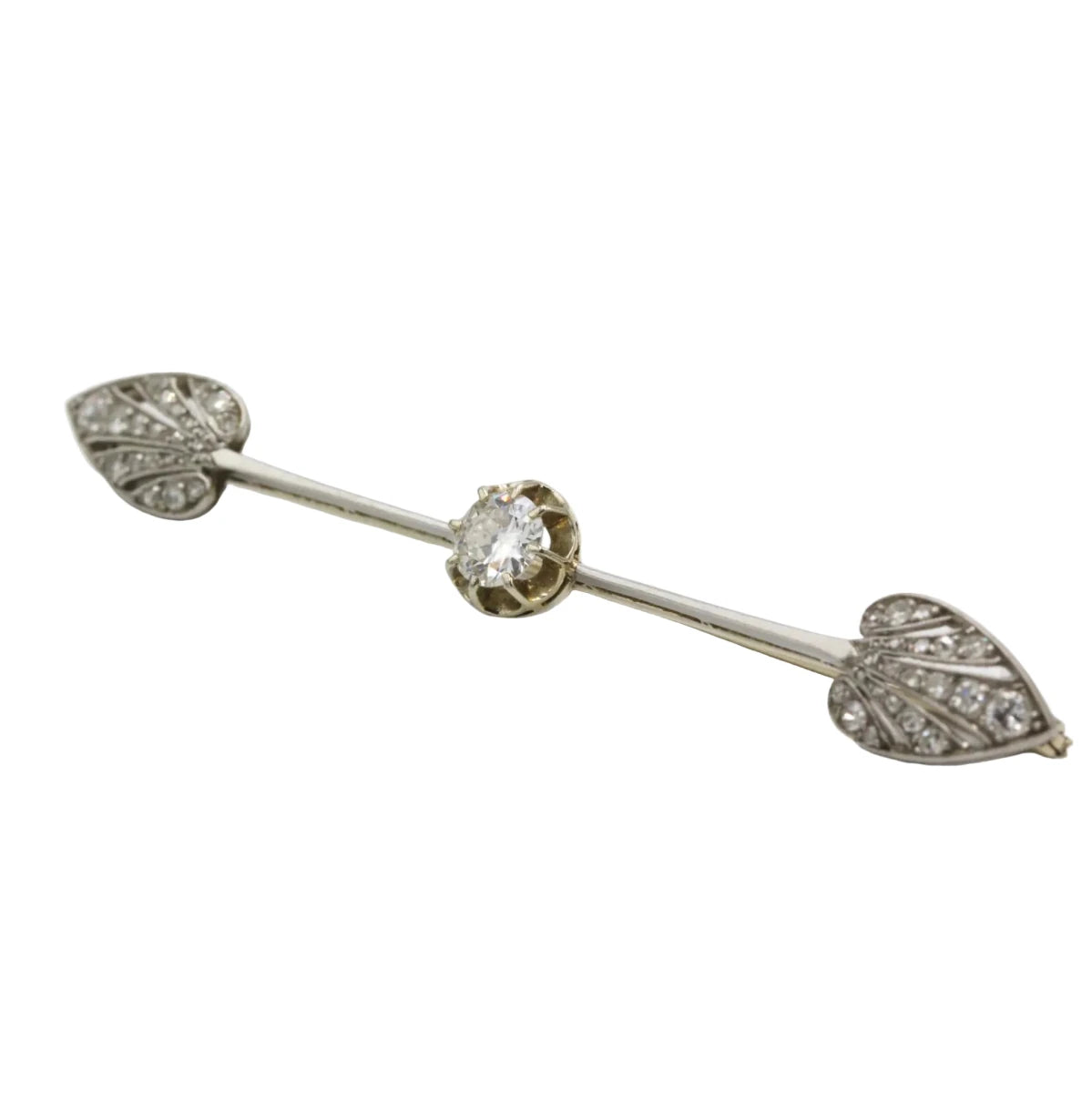 Broche Barrette en or jaune, platine et diamants - Castafiore