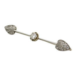 Broche Barrette en or jaune, platine et diamants - Castafiore