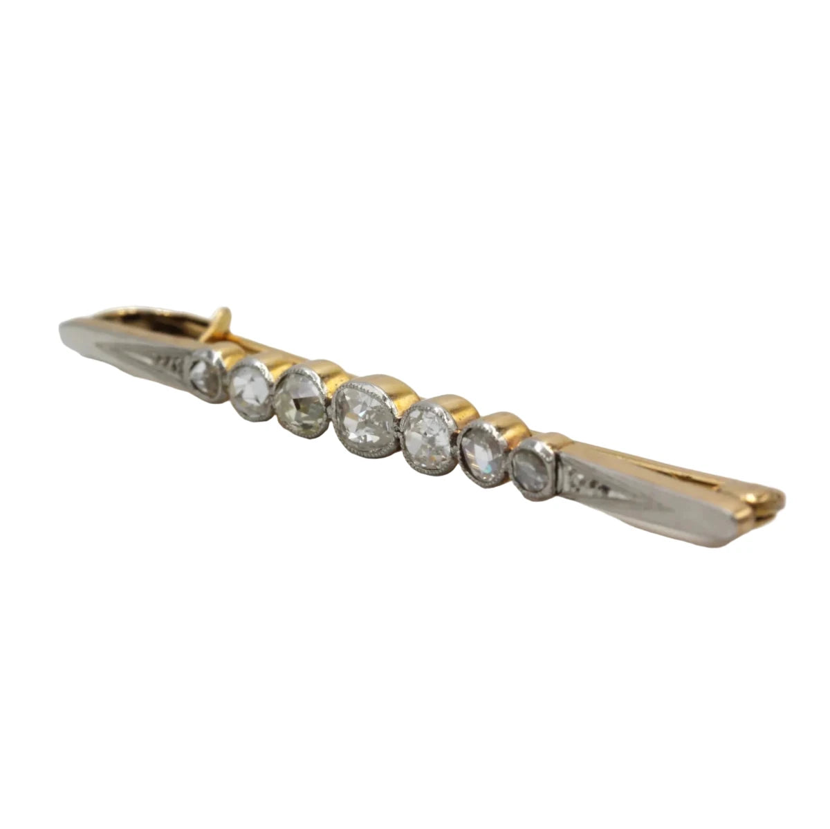 Broche Barrette en or jaune, platine et diamants - Castafiore