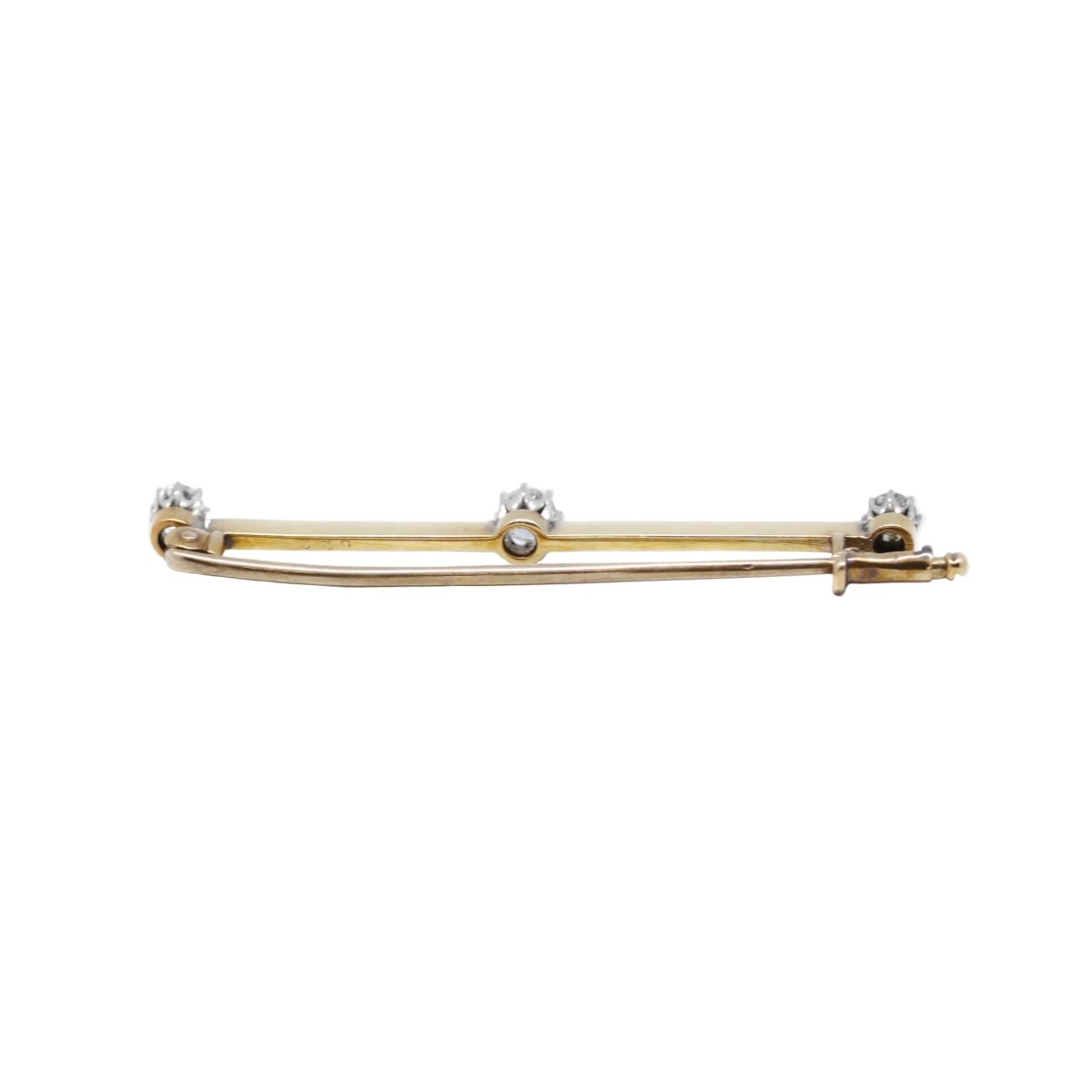 Broche Barrette en or jaune, platine, et Diamants - Castafiore