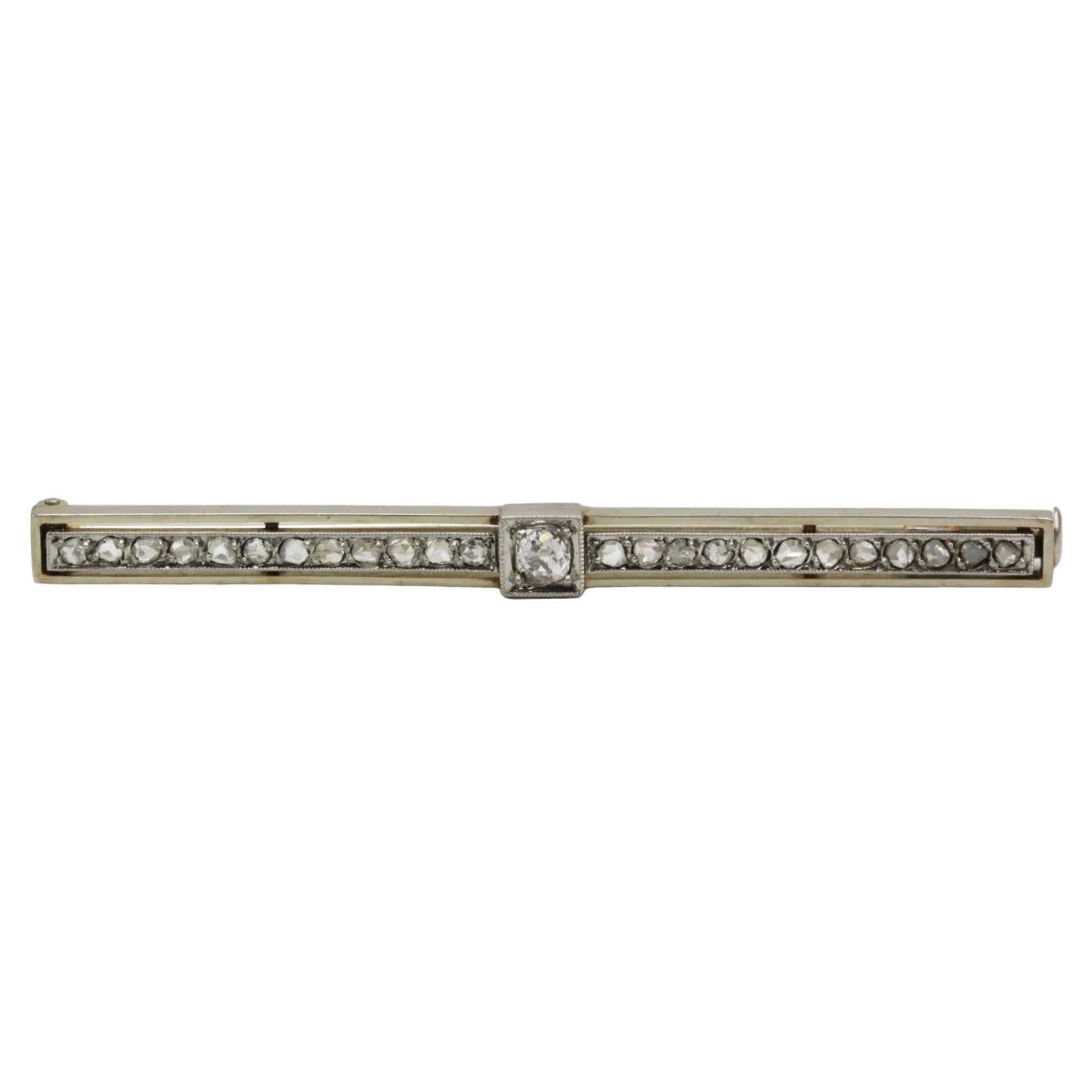 Broche Barrette en or jaune, platine et diamants - Castafiore