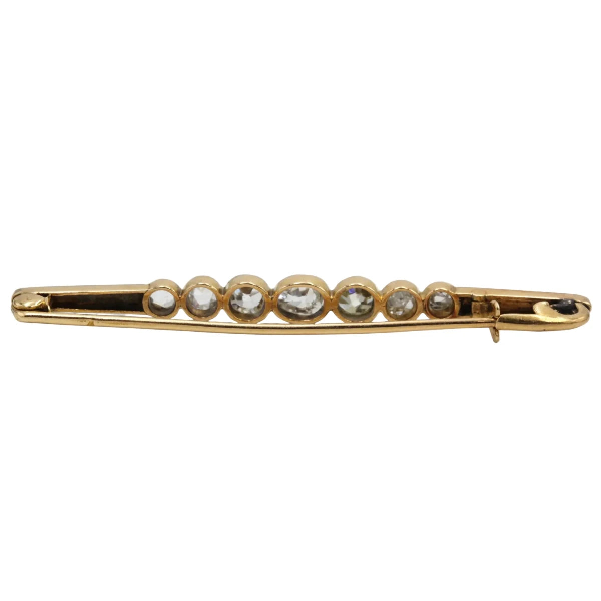 Broche Barrette en or jaune, platine et diamants - Castafiore