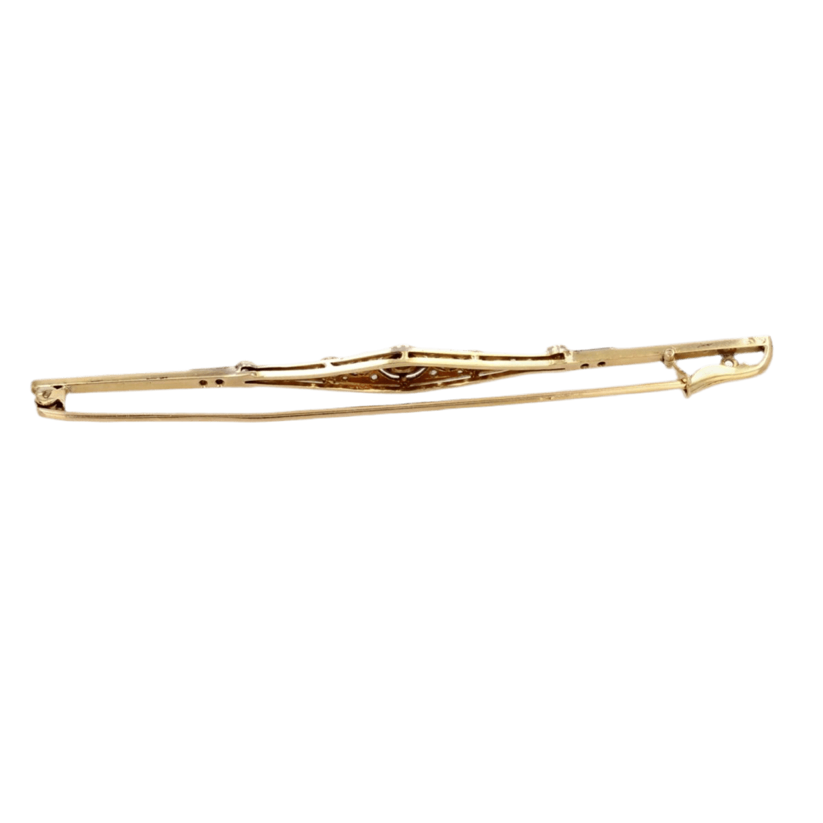 Broche Barrette en or jaune, platine et diamants - Castafiore